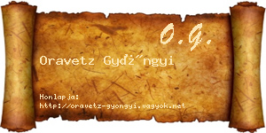 Oravetz Gyöngyi névjegykártya